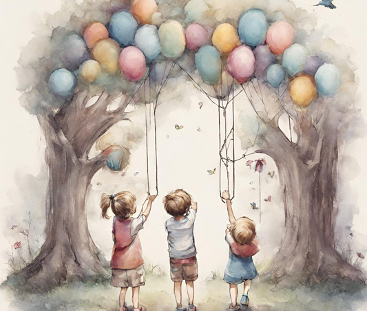 children with balloons 